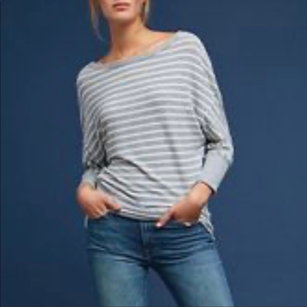 - Michael Starts Dolman Striped Sweater  Gray SZ XS